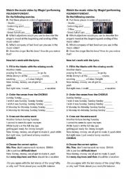 English Worksheet: Song Sunday funday by MAGIC!