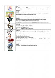 English Worksheet: biography step by step