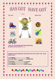 English Worksheet: Have/has got