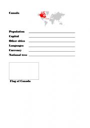 English Worksheet: Canada facts