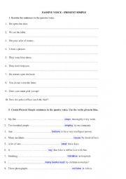 English Worksheet: PASSIVE VOICE - PRESENT SIMPLE