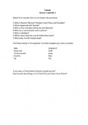 English Worksheet: friends