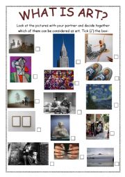 English Worksheet: What is Art? part 1