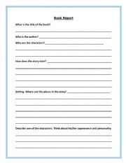 English Worksheet: Book report