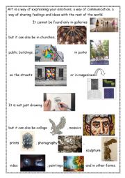 English Worksheet: What is Art? part 2