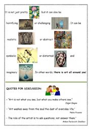 English Worksheet: What is Art? part 3