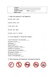 English Worksheet: Imperative work