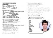 English Worksheet: Shawn Mendes - Where Were You In The Morning
