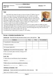 English Worksheet: 3 MS SECOND EXAMINATION