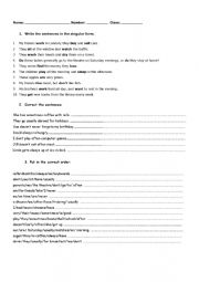 English Worksheet: Simple Present