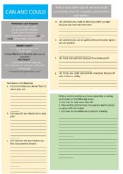 English Worksheet: Can and Could