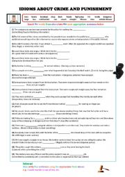 English Worksheet: Idioms about Crime and Punishment