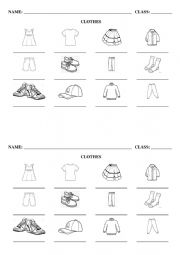 English Worksheet: Clothes