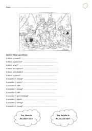 English Worksheet: There is/are