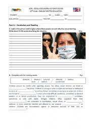 English Worksheet: Teste on Human Rights