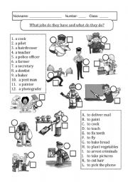 English Worksheet: jobs