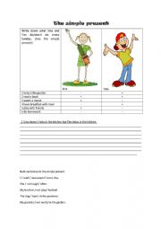 English Worksheet: Simple present