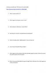 English Worksheet: Listening comprehension on what happens to plastic- Recycling