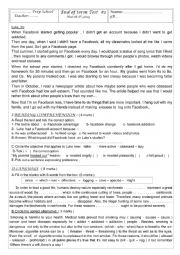 English Worksheet: End of term test 2