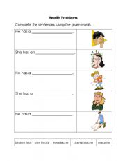 English Worksheet: Health Problems