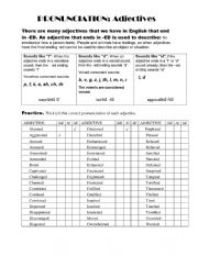 English Worksheet: Adjectives Pronunciation