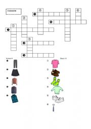 English Worksheet: School uniform Crosswords