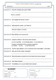 English Worksheet: From ancient to modern olympics: scavenger hunt 2