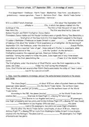 English Worksheet: 9/11