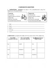 English Worksheet: Comparative Adjectives