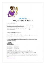 English Worksheet: Me, myself and I  -  Fun project