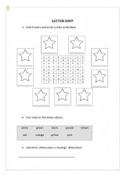 English Worksheet: colours letter soup