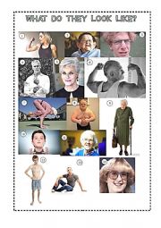English Worksheet: WHAT DO THEY LOOK LIKE?