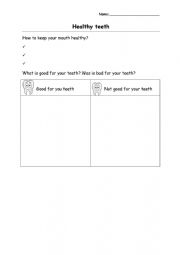 English Worksheet: Healthy teeth