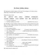 English Worksheet: Mr. Bean -The Holiday suitcase