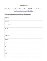 English Worksheet: Ellis island