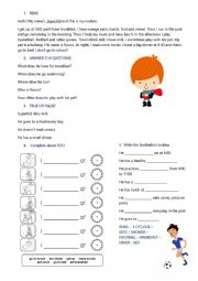 Reading comprehension activity