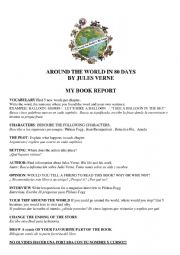 English Worksheet: BOOK REPORT: Around the world in 80 days