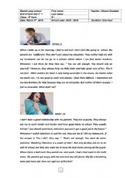 English Worksheet: End of term test n 1 / 8th form       