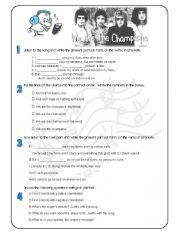 English Worksheet: Present Perfect - Song: We Are the Champions