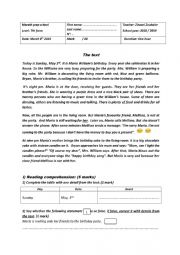 English Worksheet: End of term test n 1  / 7th form