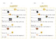 English Worksheet: Happy Lyrics