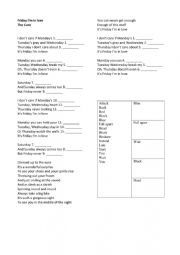 English Worksheet: Friday-Im in Love The Cure