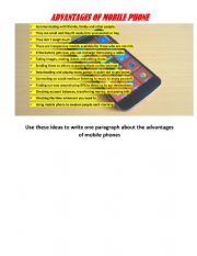 English Worksheet: advantages of mobile phones