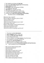 English Worksheet: Subject and object questions 