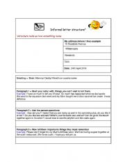 English Worksheet: Informal letter structure 