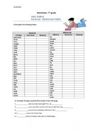 7th Grade-Past Simple-Regular and Irregular verbs