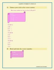 English Worksheet: numbers practice 