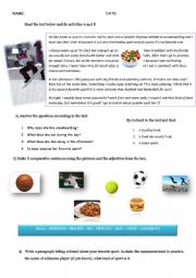 English Worksheet: Sports