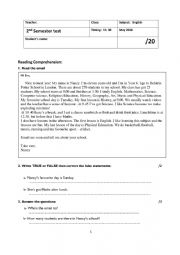 English Worksheet: 6th grade test 