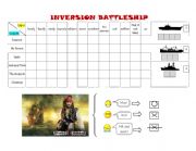 English Worksheet: Inversion Battleship